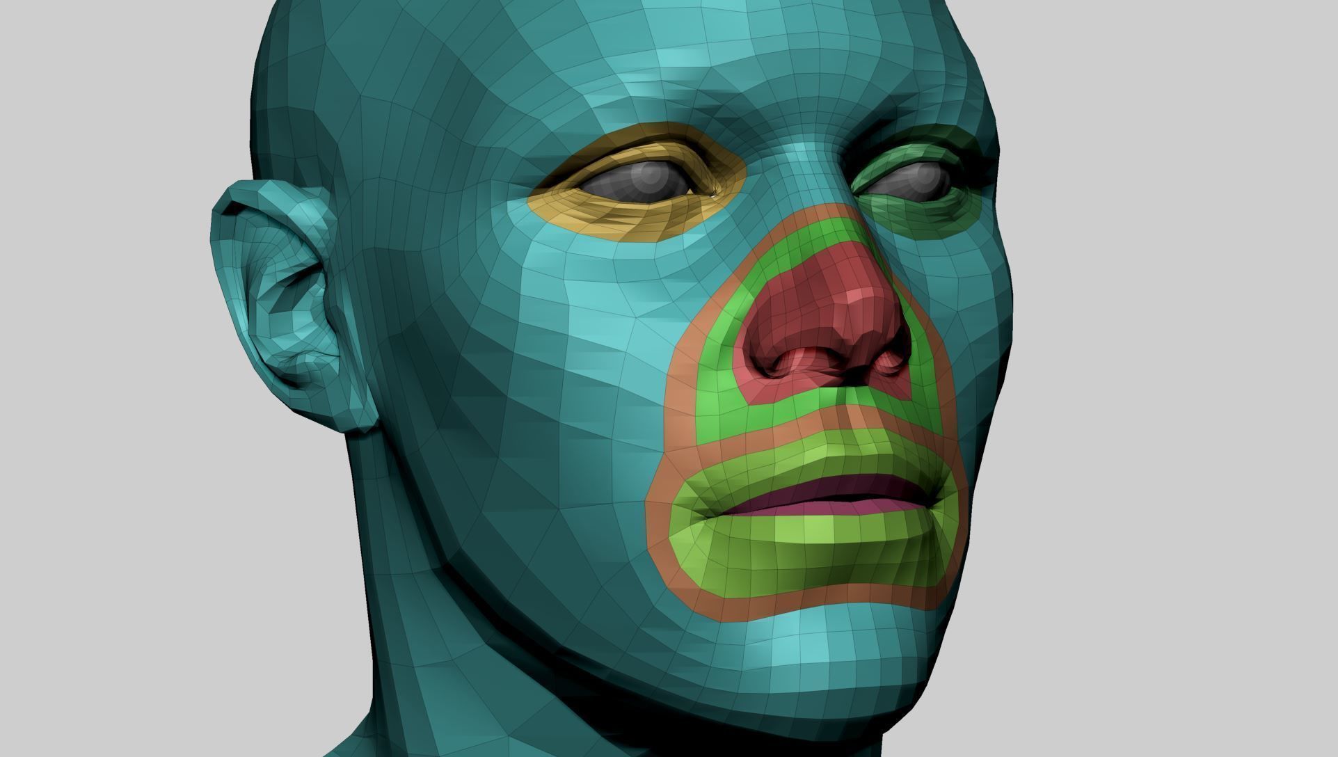Base Male Head H 3D model_13