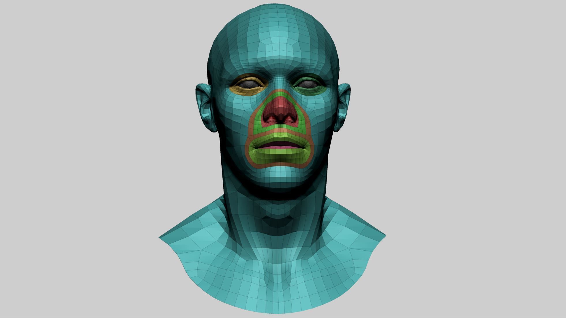 Base Male Head H 3D model_3