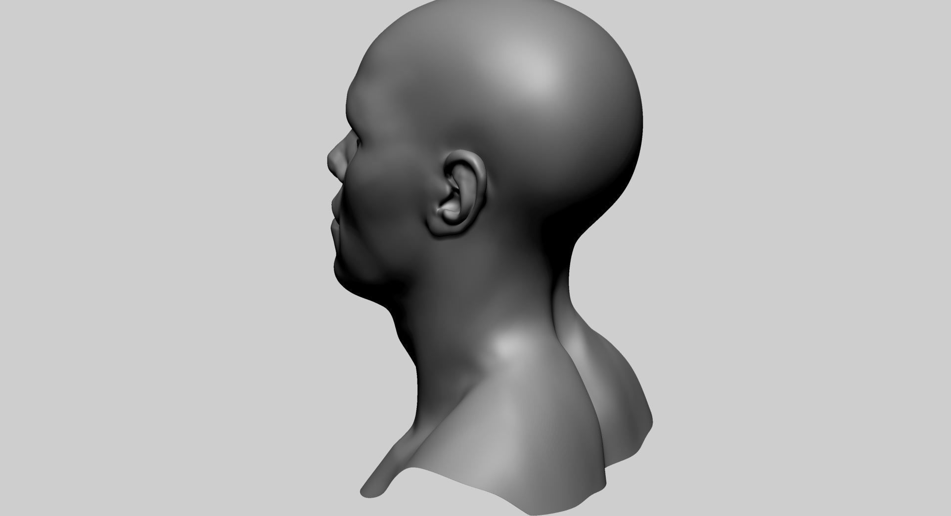 Base Male Head H 3D model_8