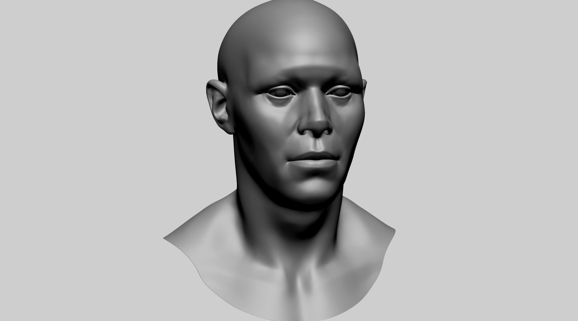 Base Male Head H 3D model_4