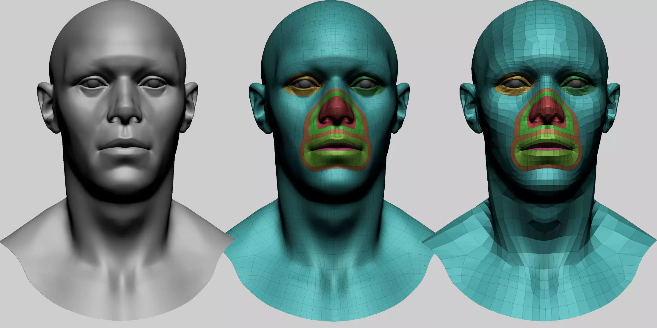 Base Male Head H 3D model_0