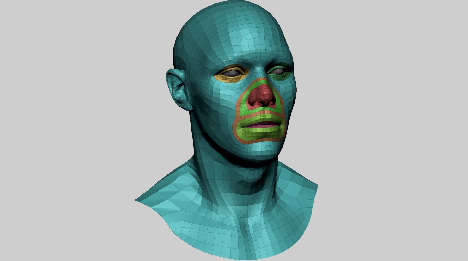 Base Male Head H 3D model_14