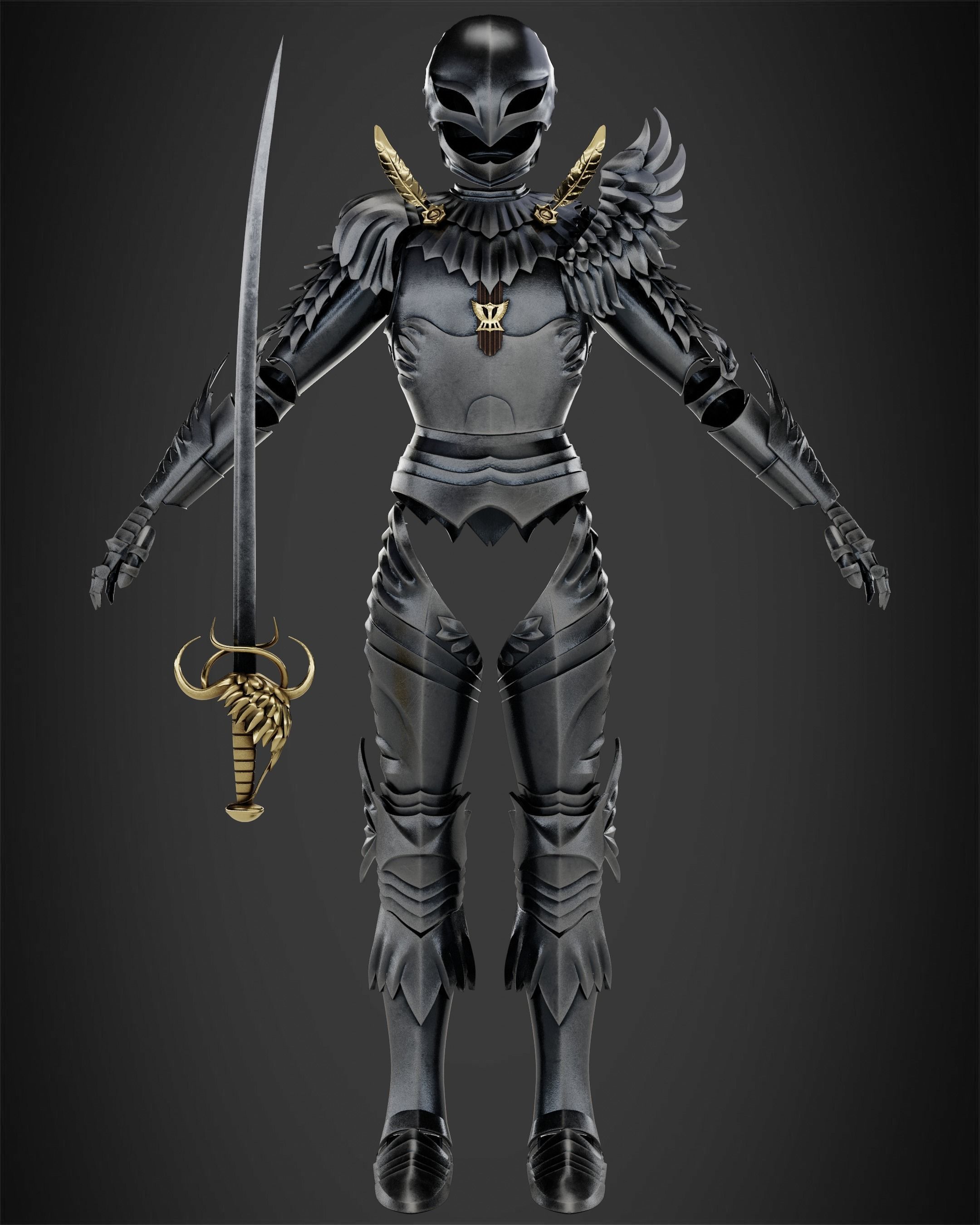 Berserk Griffith Full Armor and Sword for Cosplay 3D Model Collection_5