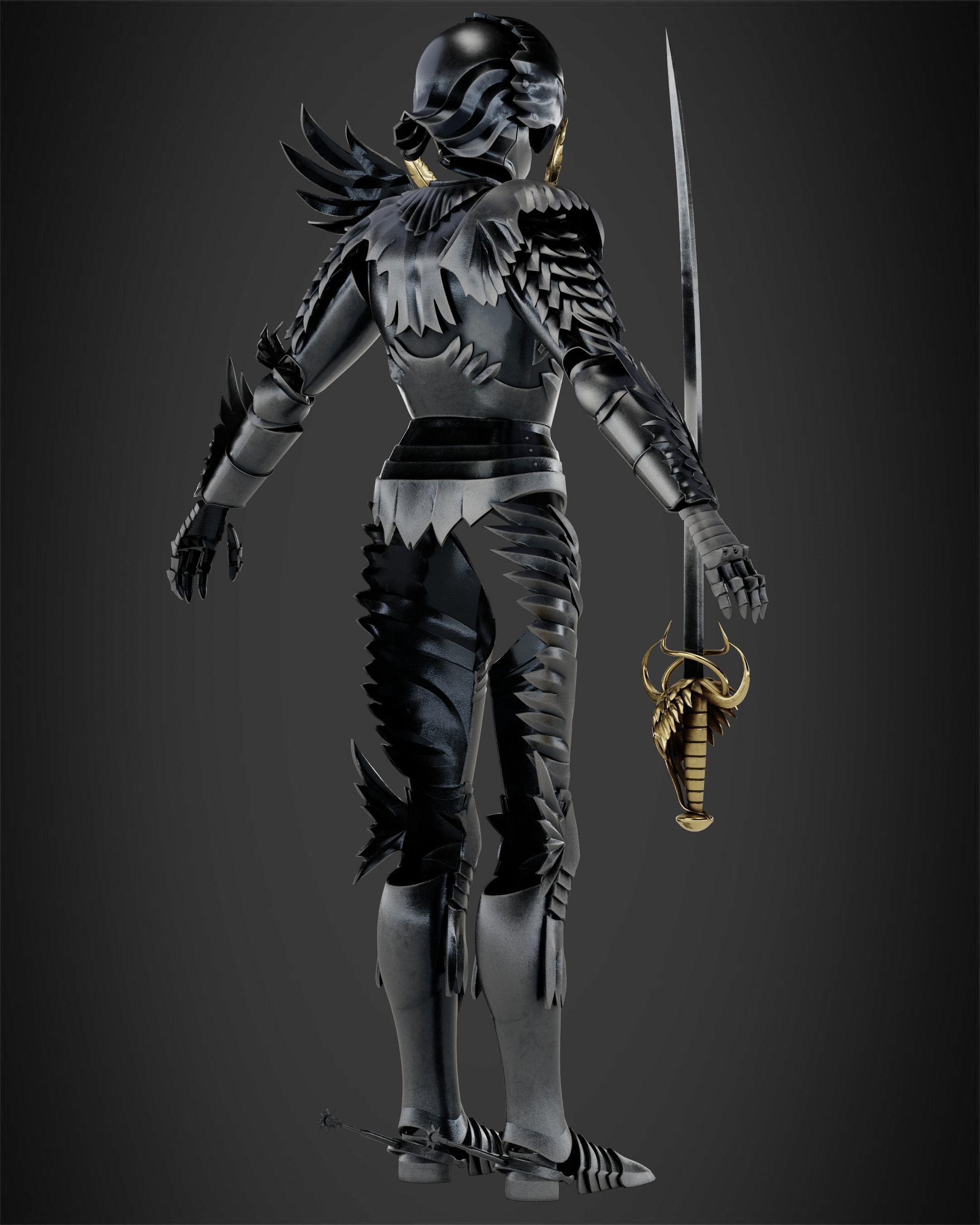 Berserk Griffith Full Armor and Sword for Cosplay 3D Model Collection_11