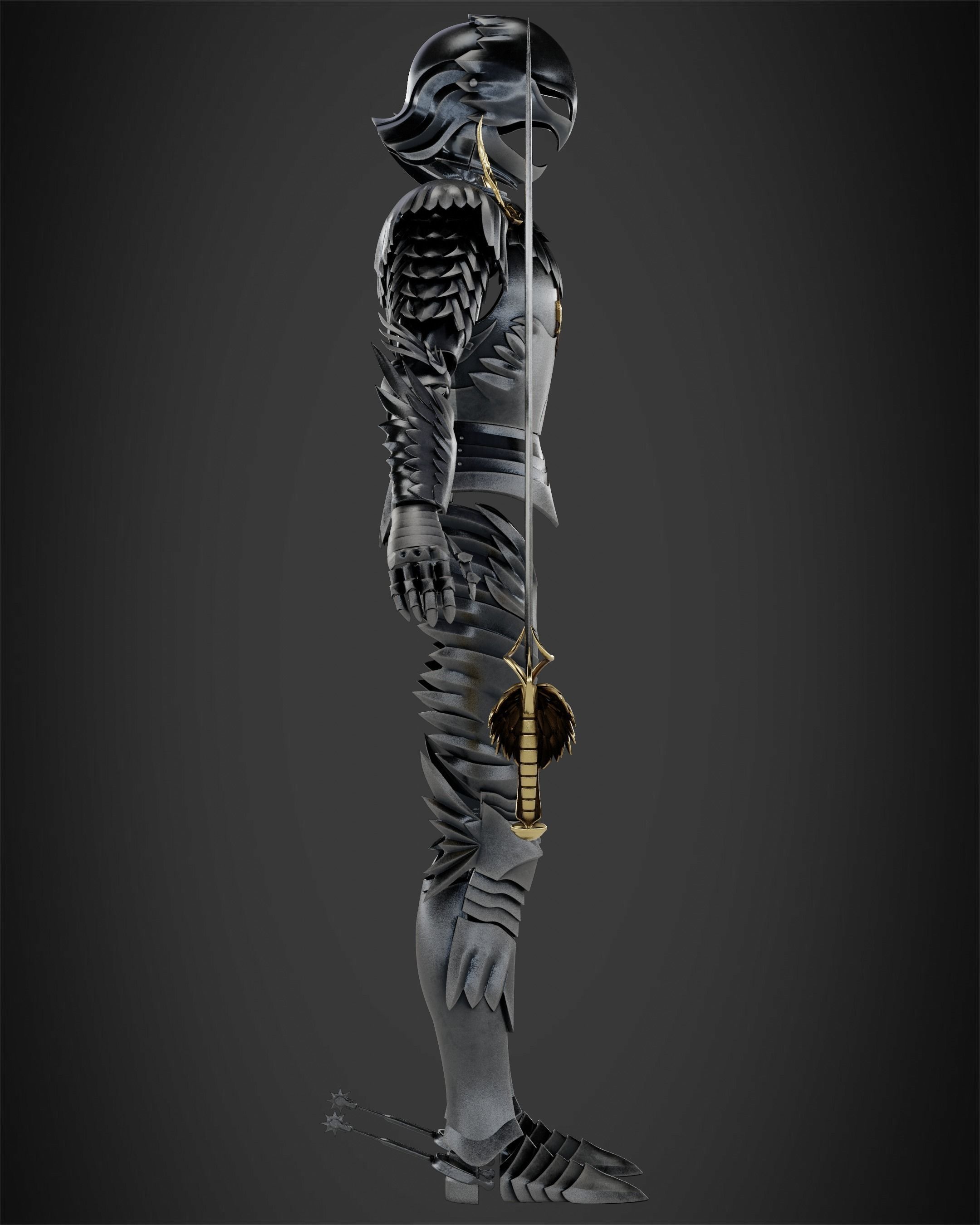 Berserk Griffith Full Armor and Sword for Cosplay 3D Model Collection_6