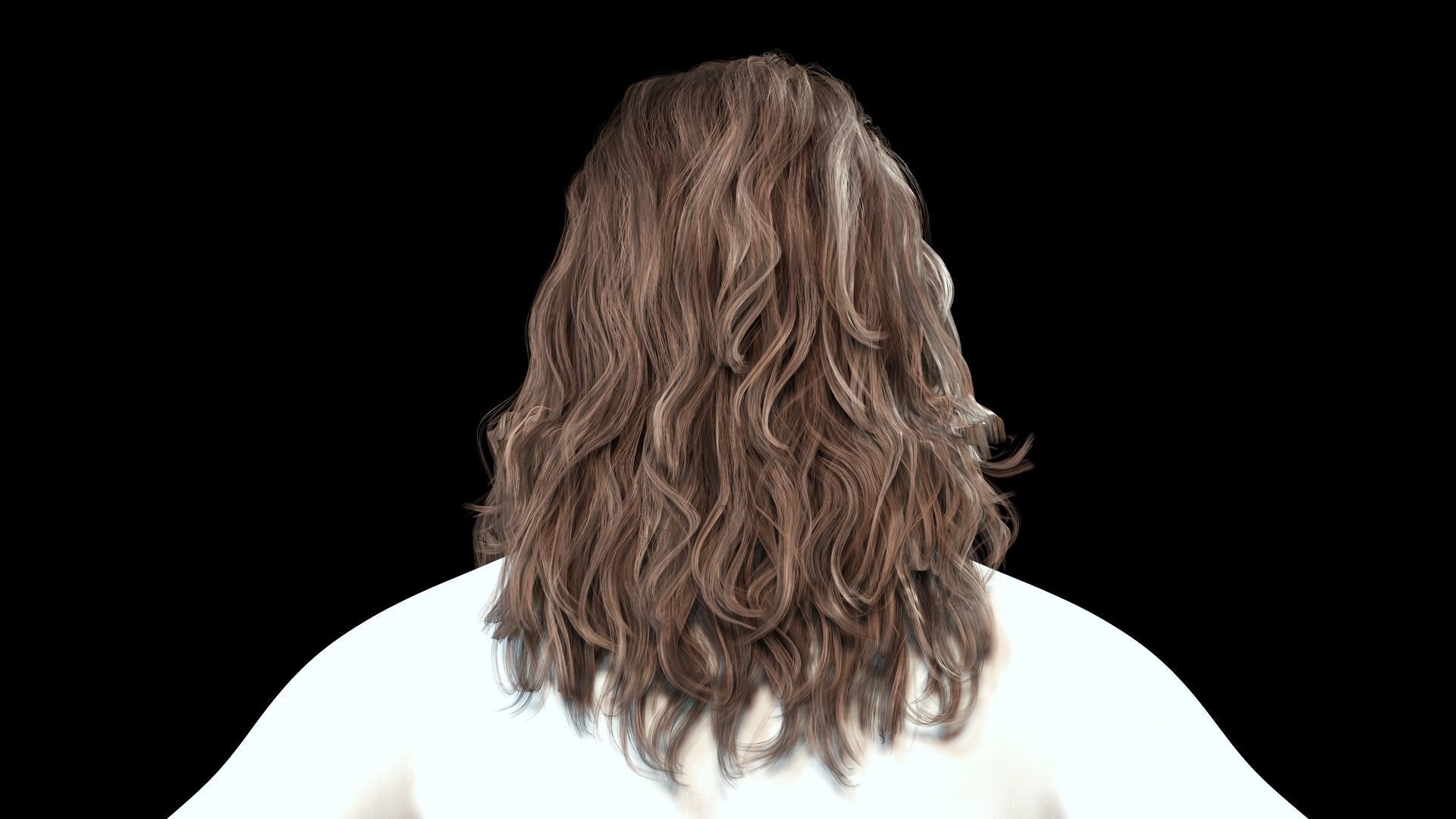 Realistic Long Hair Man Low-poly 3D model_5