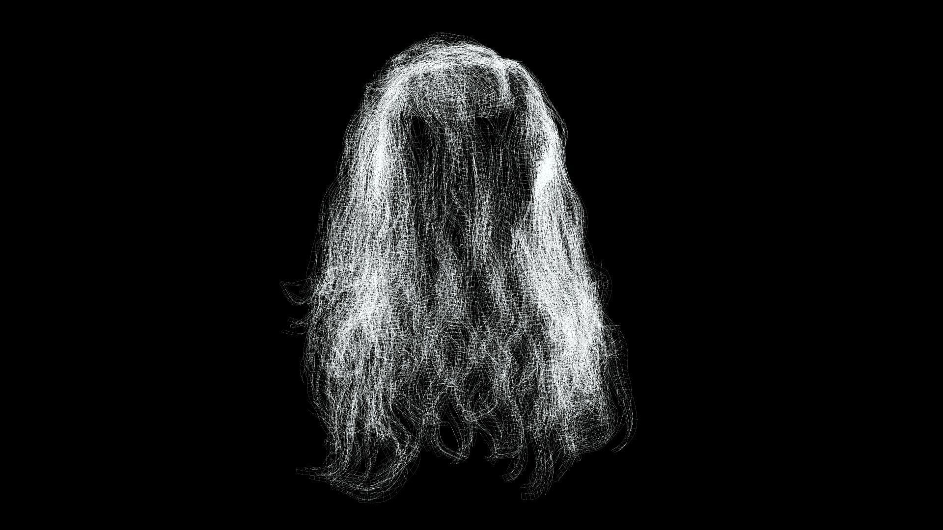 Realistic Long Hair Man Low-poly 3D model_13