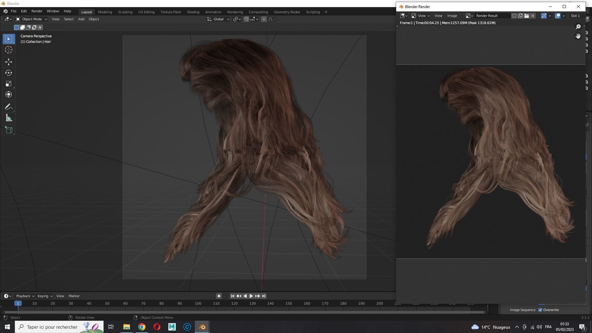 Realistic Long Hair Man Low-poly 3D model_14