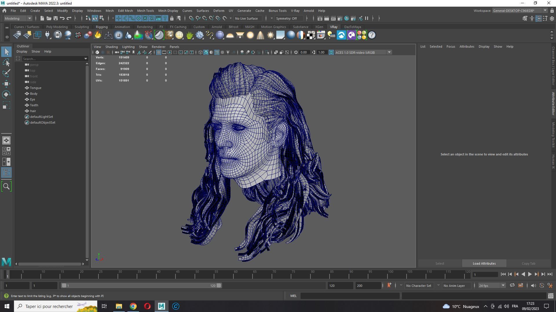 Realistic Long Hair Man Low-poly 3D model_16