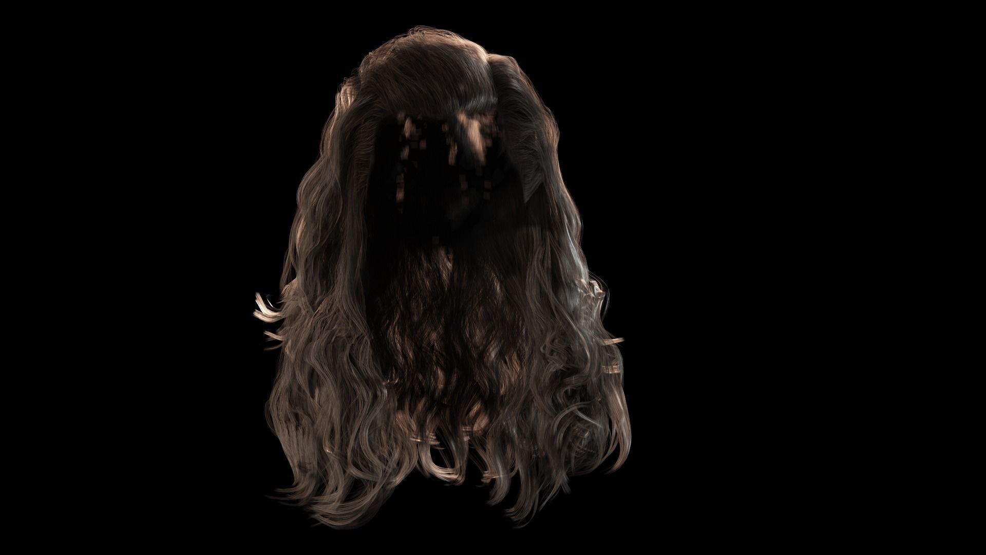 Realistic Long Hair Man Low-poly 3D model_7