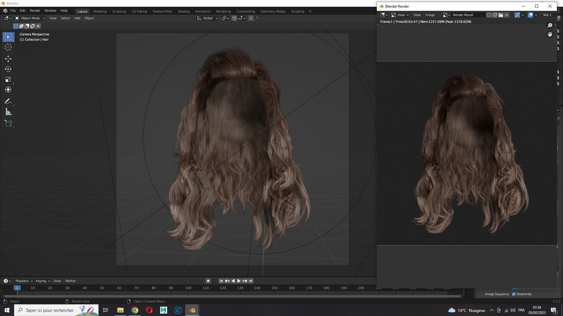 Realistic Long Hair Man Low-poly 3D model_15