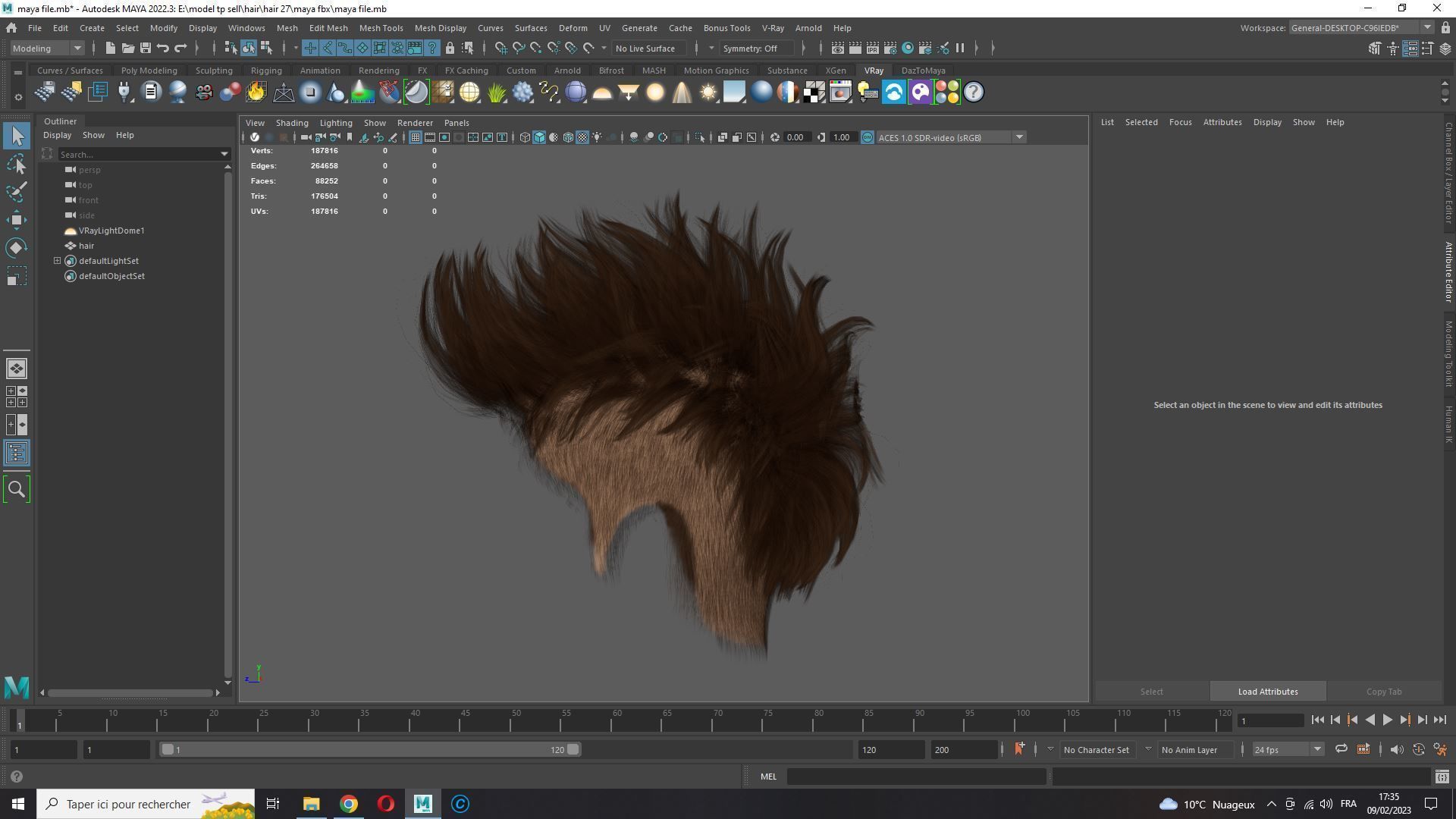 Realistic Hair hawk cyberpunk  Low-poly 3D model_21
