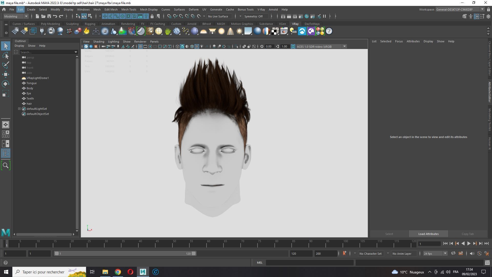 Realistic Hair hawk cyberpunk  Low-poly 3D model_22