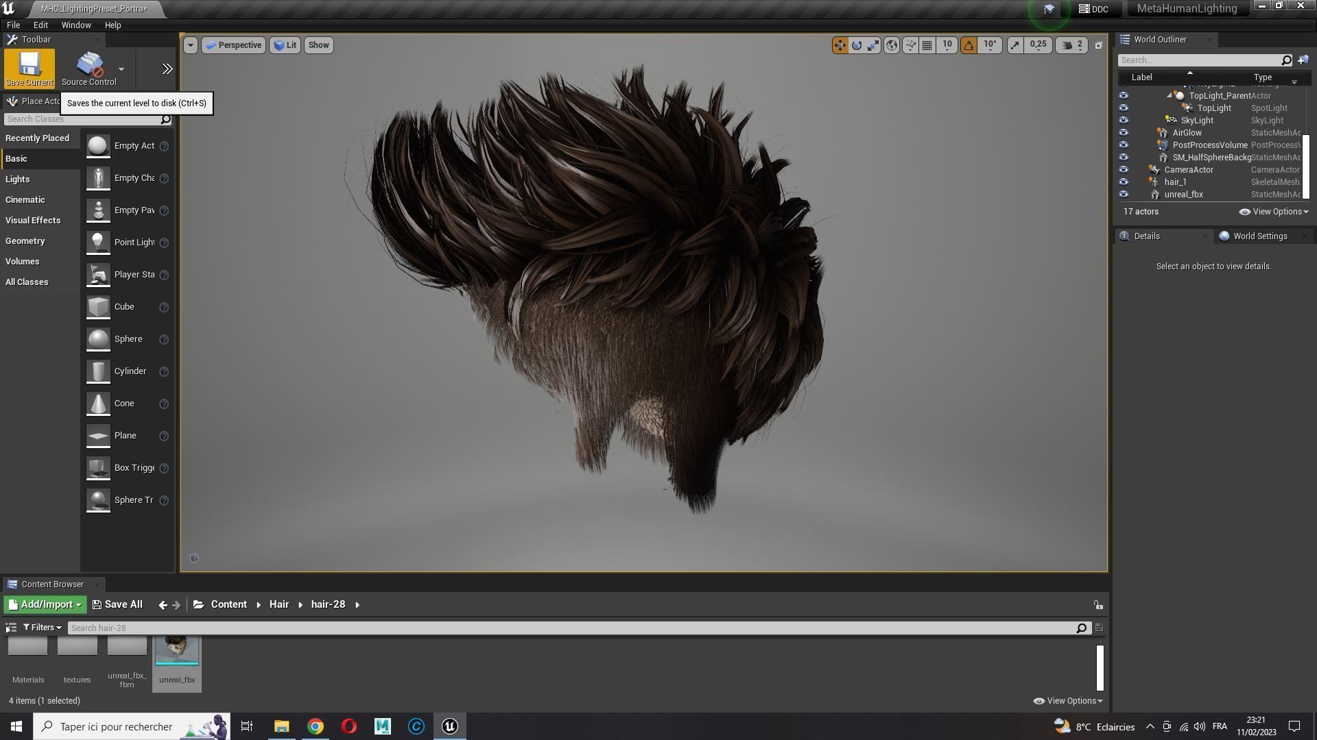 Realistic Hair hawk cyberpunk  Low-poly 3D model_23