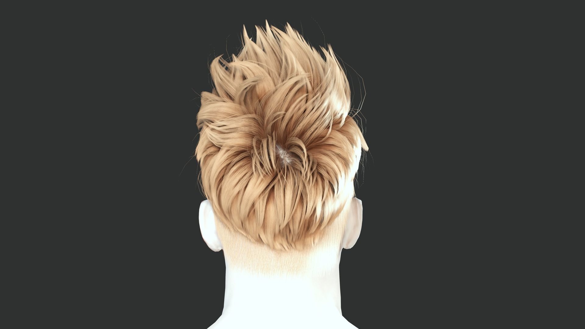 Realistic Hair hawk cyberpunk  Low-poly 3D model_7