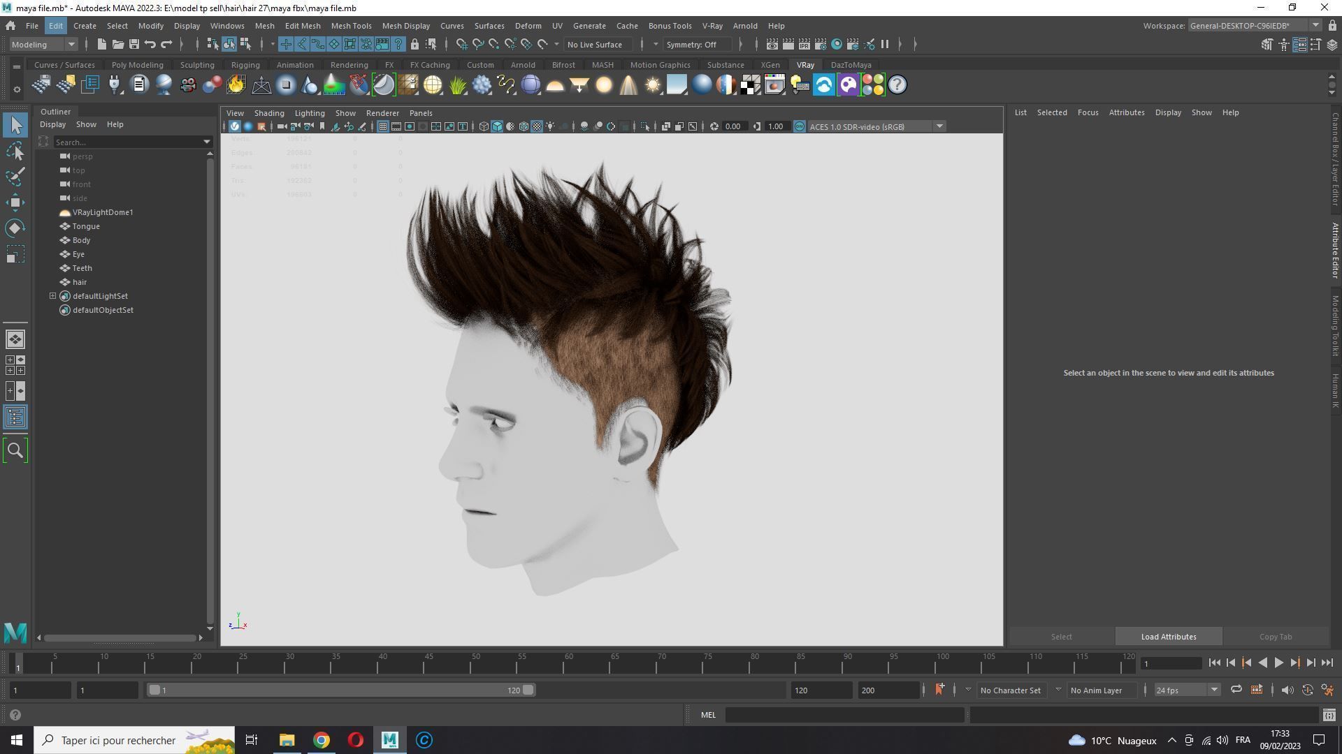 Realistic Hair hawk cyberpunk  Low-poly 3D model_20