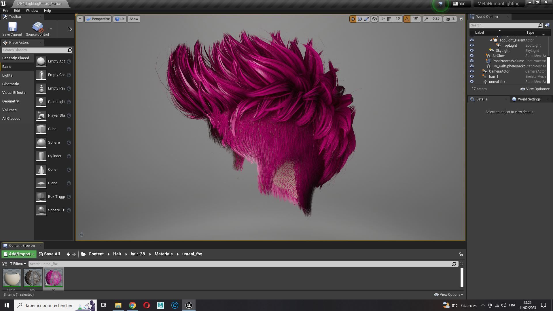 Realistic Hair hawk cyberpunk  Low-poly 3D model_25