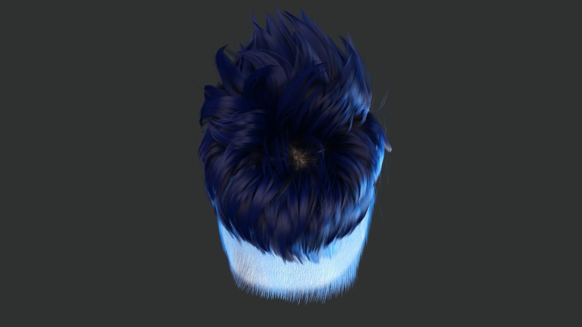 Realistic Hair hawk cyberpunk  Low-poly 3D model_3