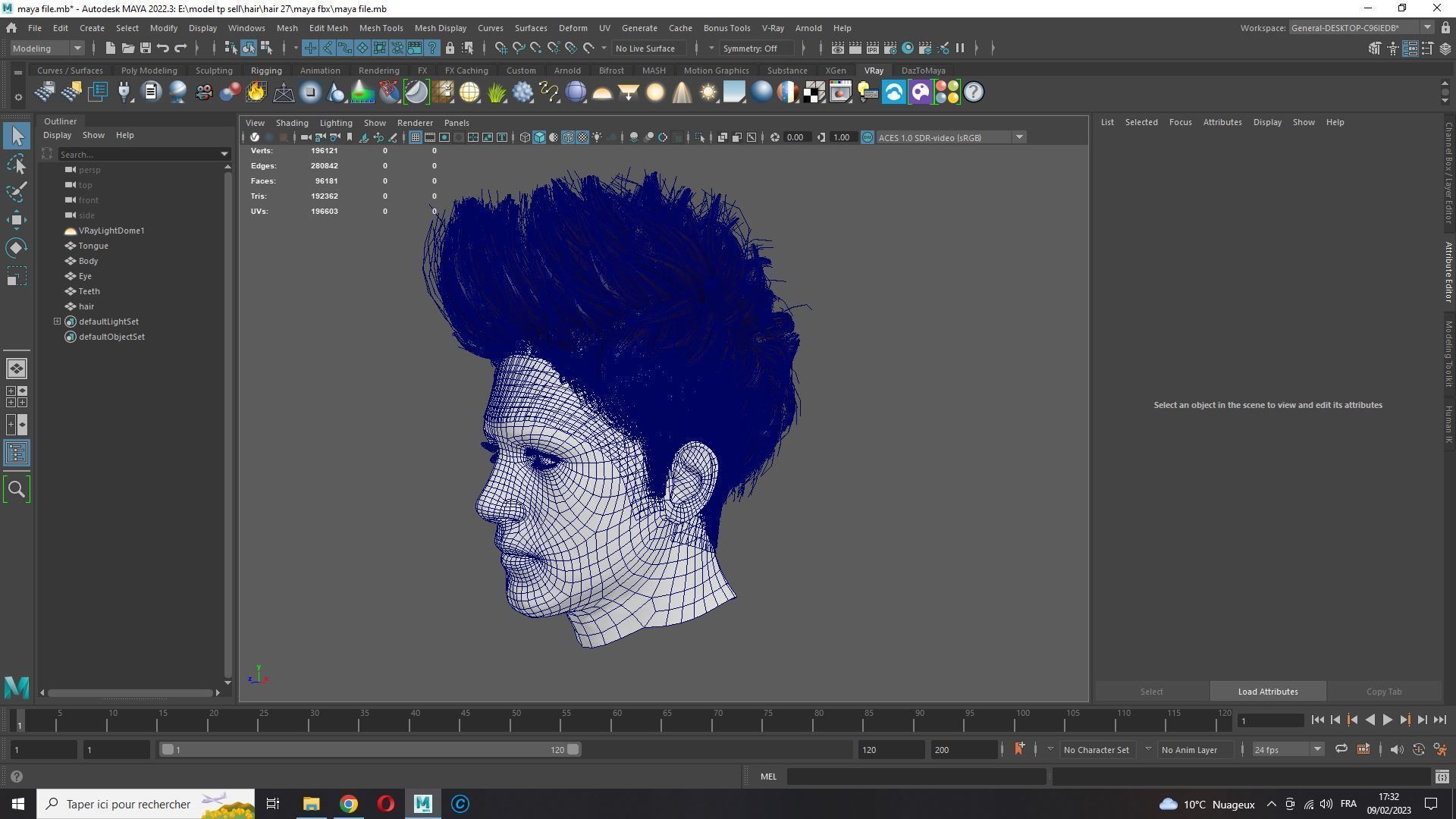 Realistic Hair hawk cyberpunk  Low-poly 3D model_18