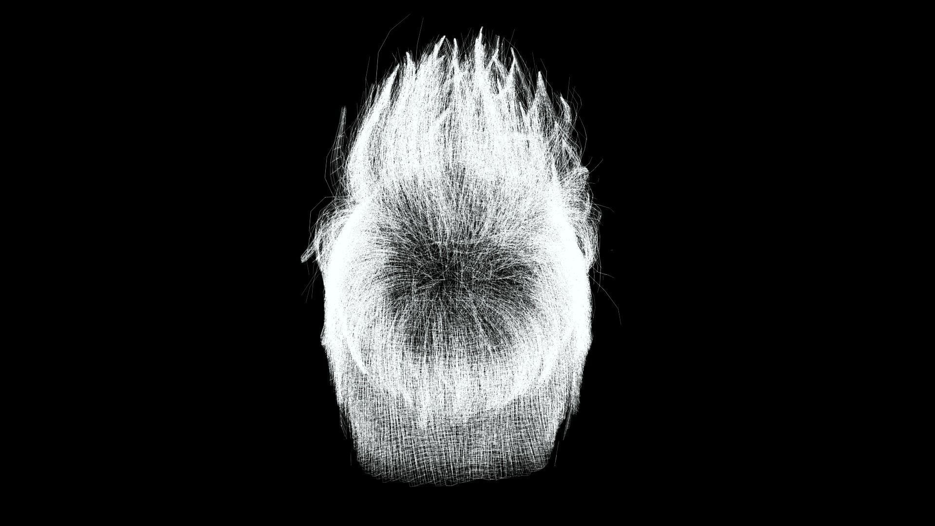 Realistic Hair hawk cyberpunk  Low-poly 3D model_12