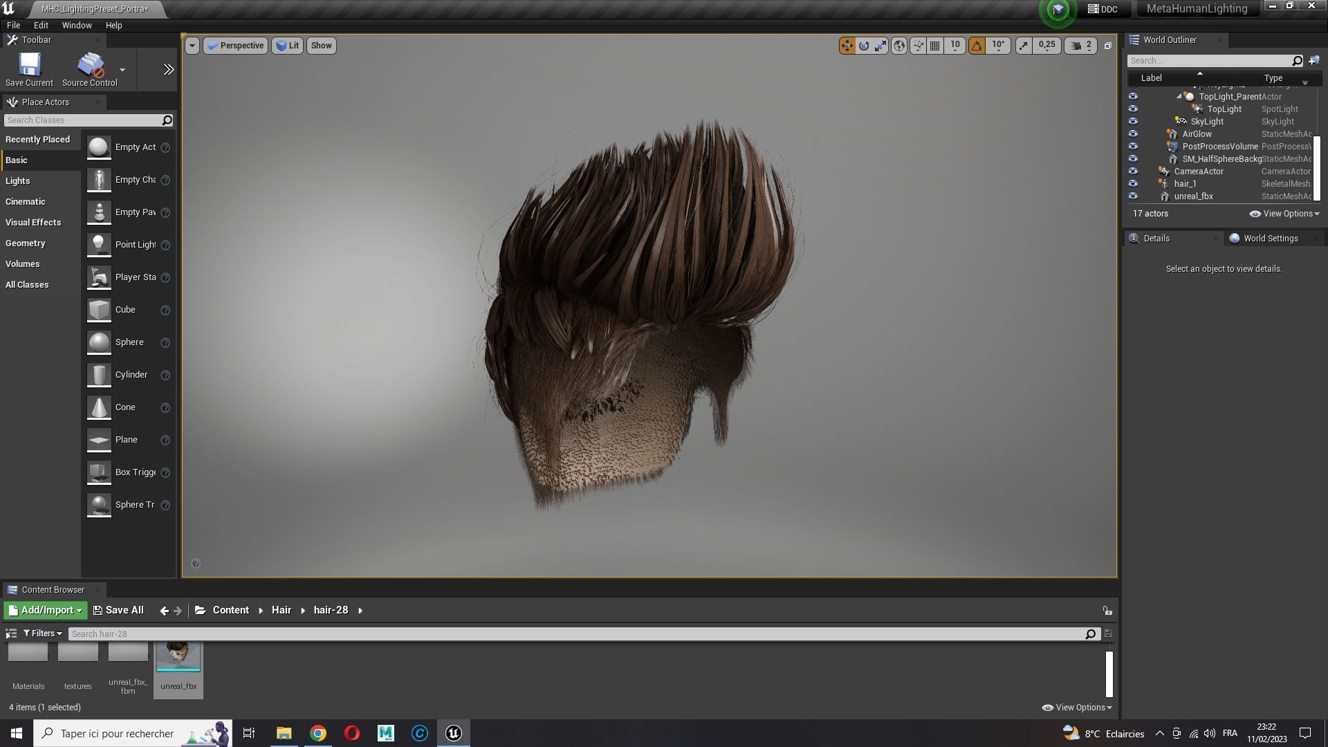 Realistic Hair hawk cyberpunk  Low-poly 3D model_24
