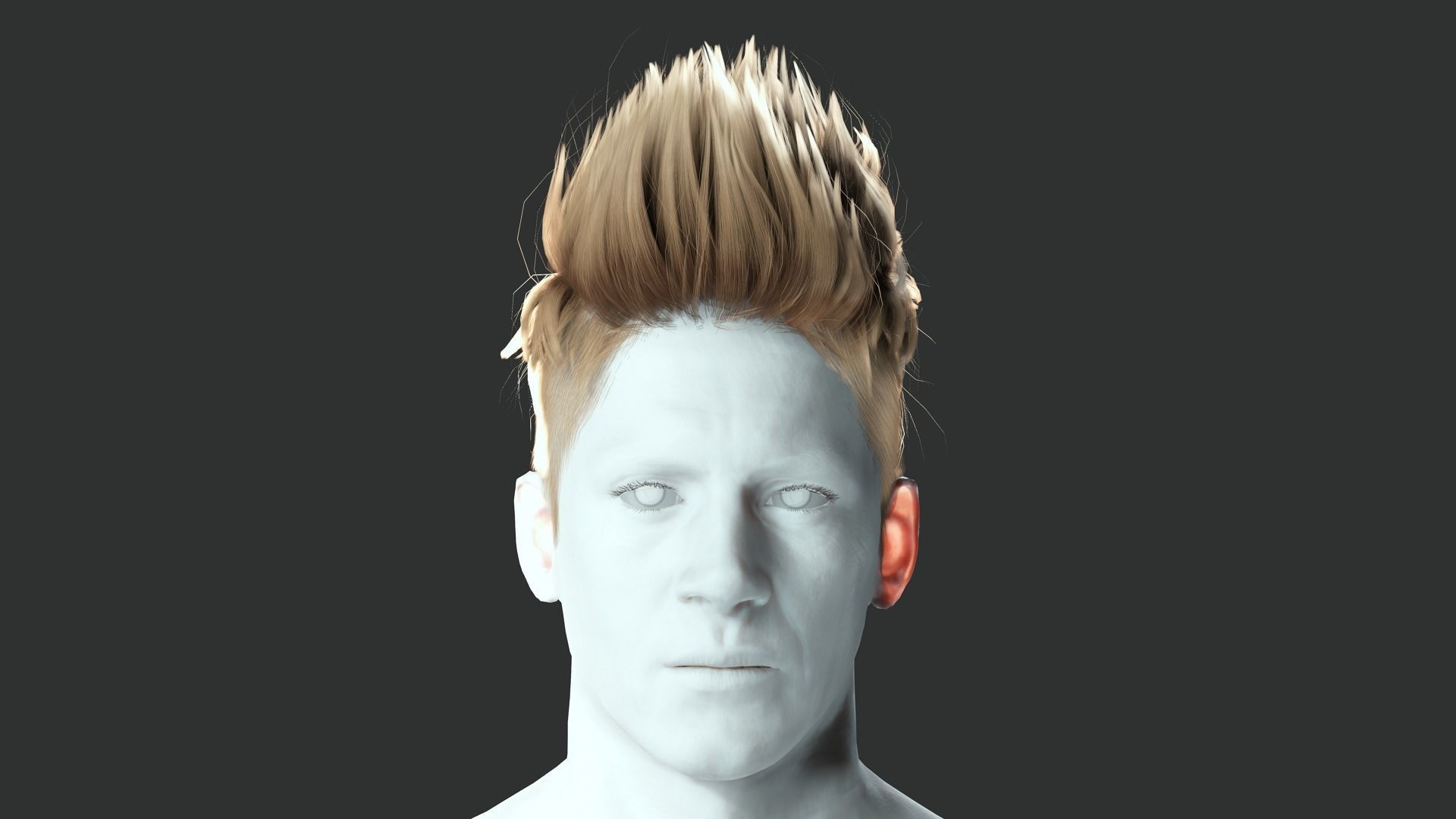 Realistic Hair hawk cyberpunk  Low-poly 3D model_2
