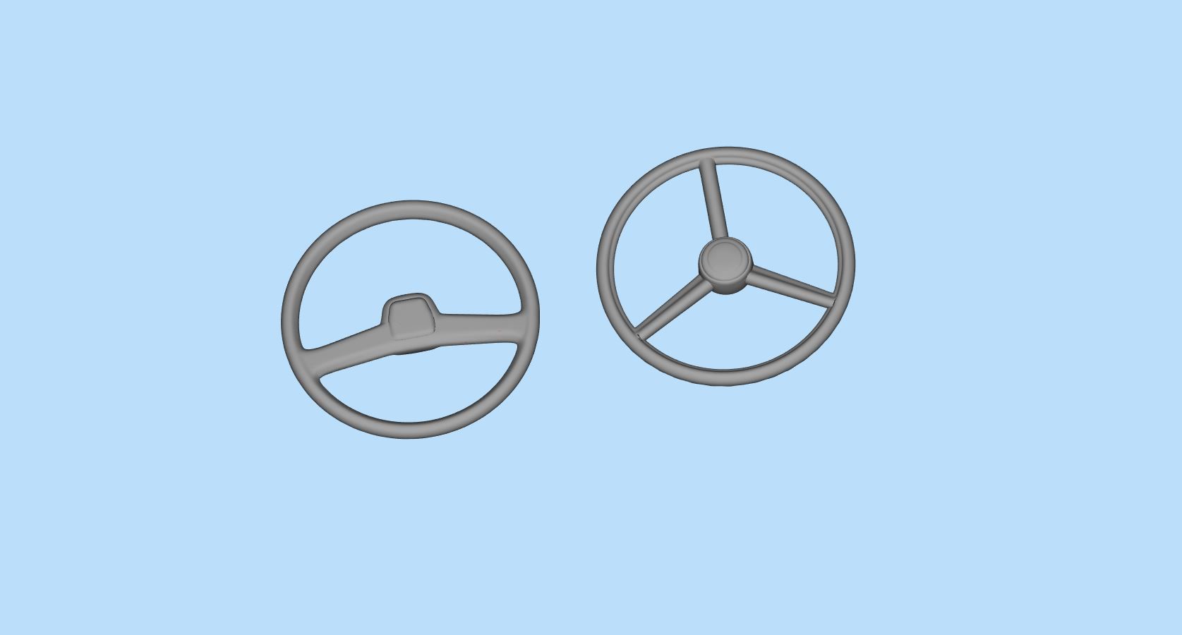 STL printable steering wheel for semi truck model kits free 3D model 3D