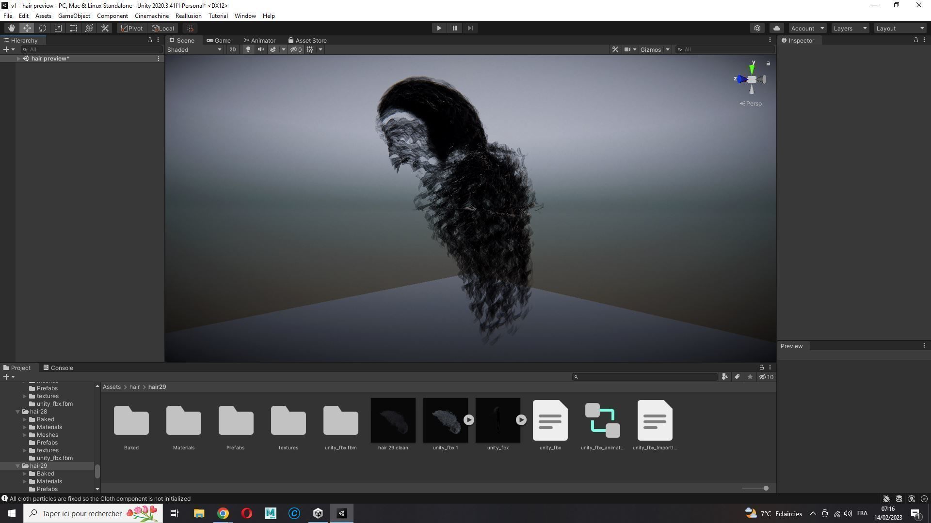 realistic long hair  Low-poly 3D model_25