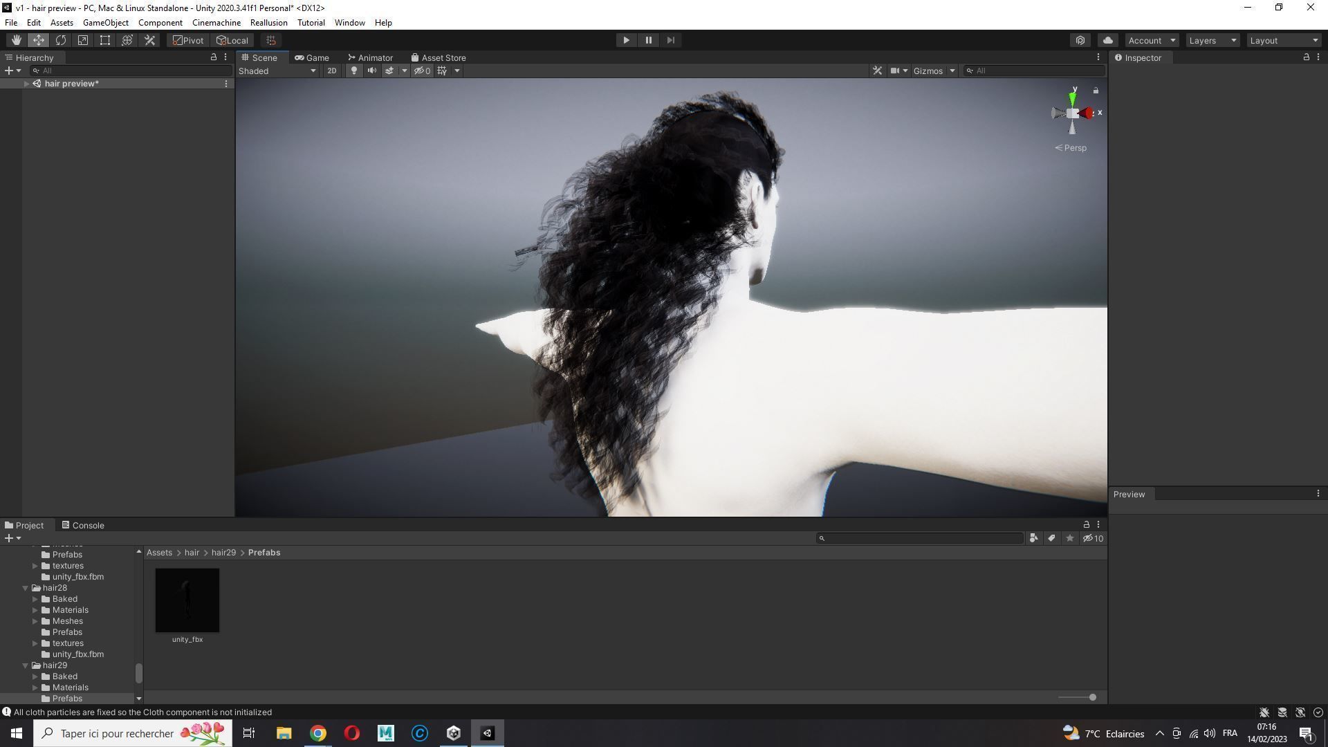 realistic long hair  Low-poly 3D model_24