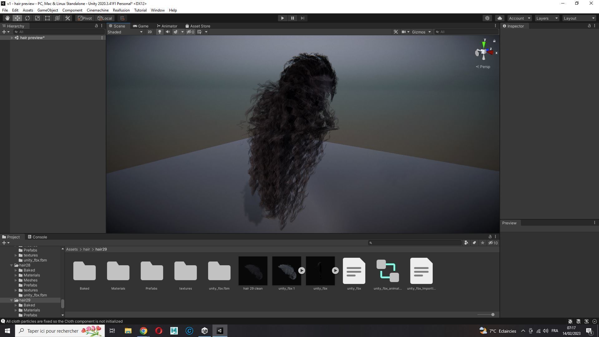 realistic long hair  Low-poly 3D model_26