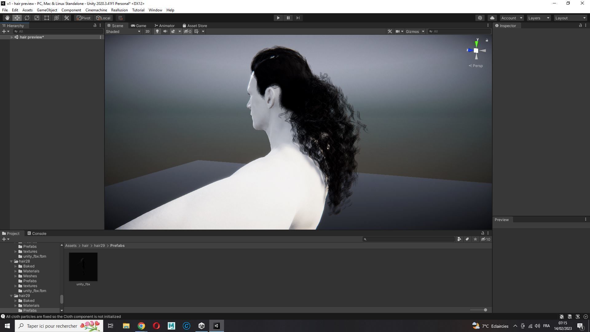 realistic long hair  Low-poly 3D model_23