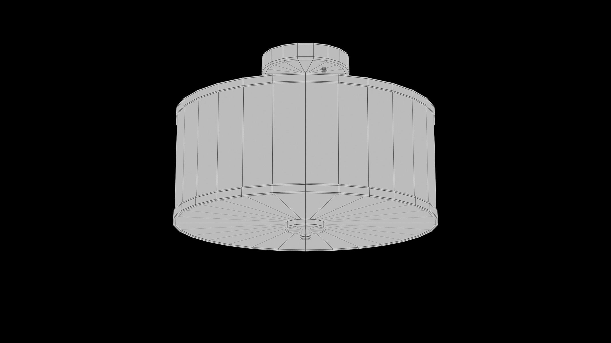 Aaru Fabric Semi Flush Mount 3D model_3