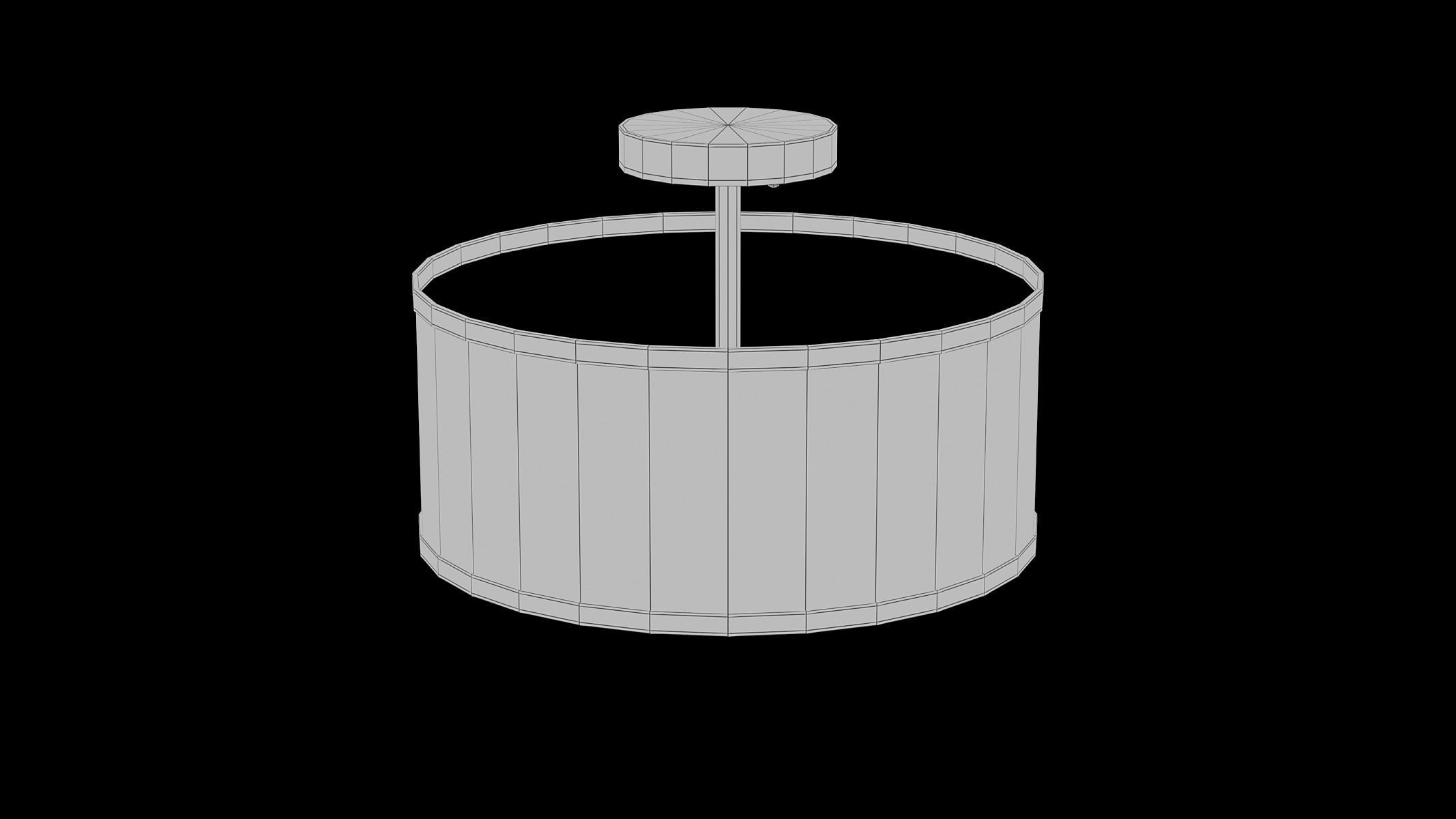 Aaru Fabric Semi Flush Mount 3D model_5