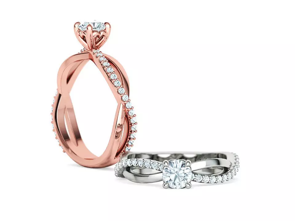 Sofia Infinity Engagement ring Half Carat Stone Endless Love 3D print model