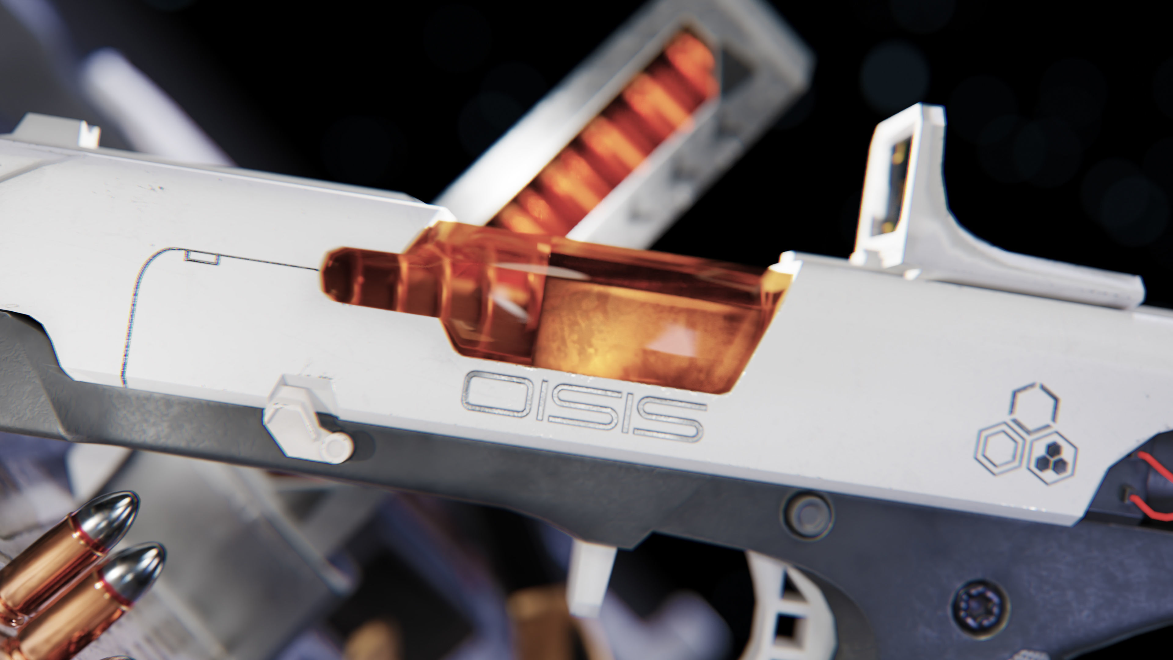 ZerTech Oisis the future pistol gun Low-poly 3D model_5