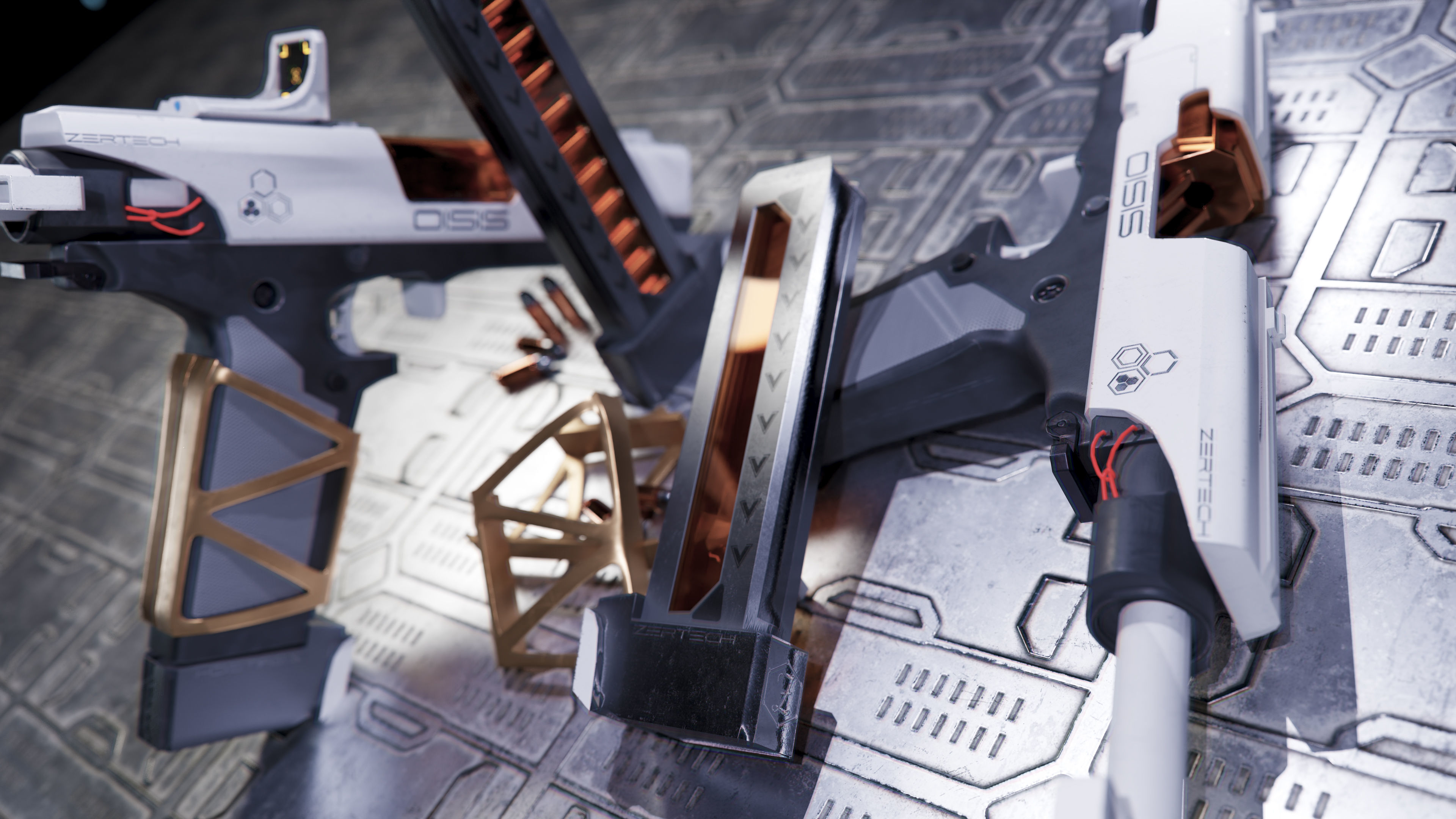 ZerTech Oisis the future pistol gun Low-poly 3D model_3