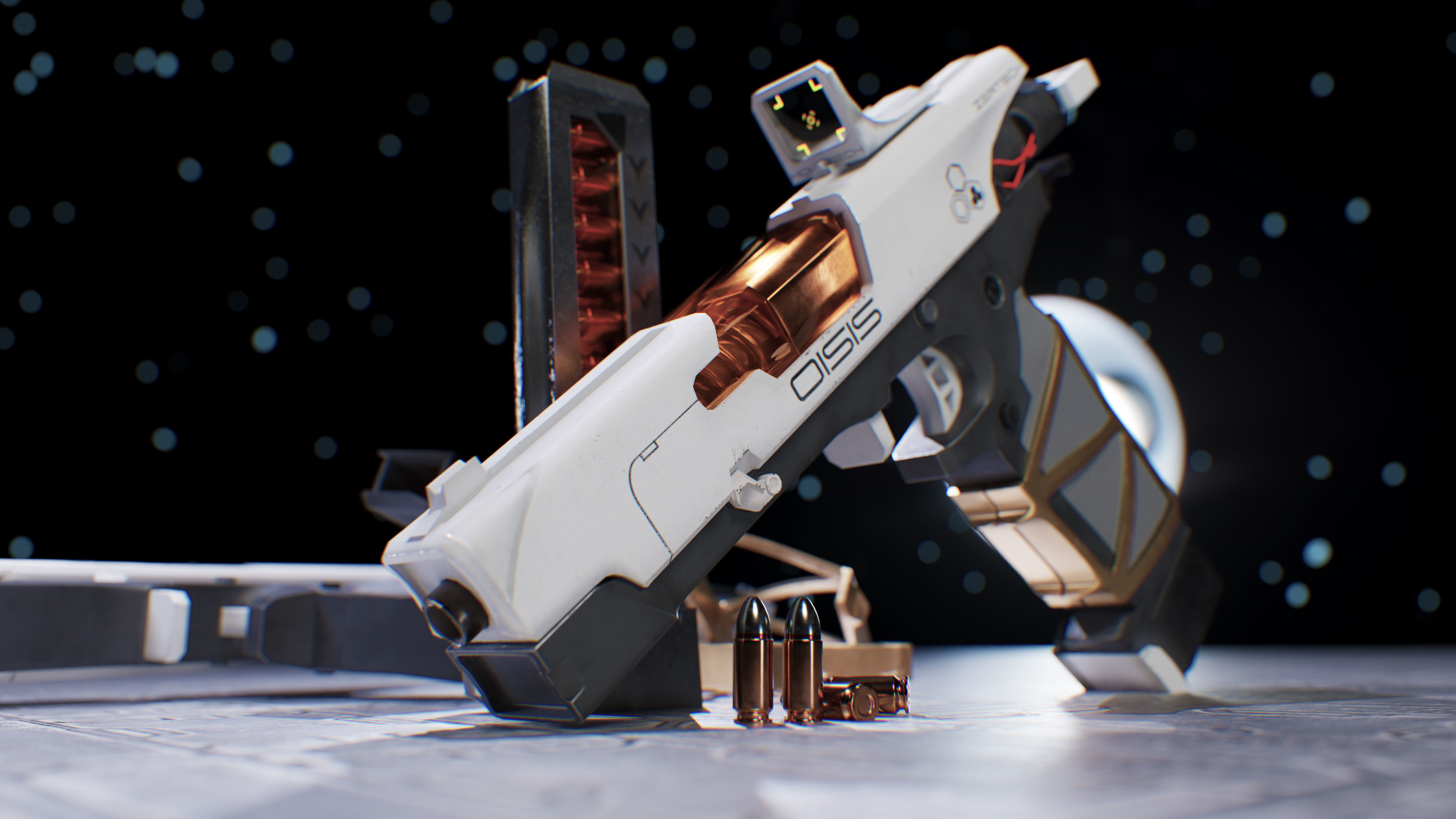 ZerTech Oisis the future pistol gun Low-poly 3D model_4