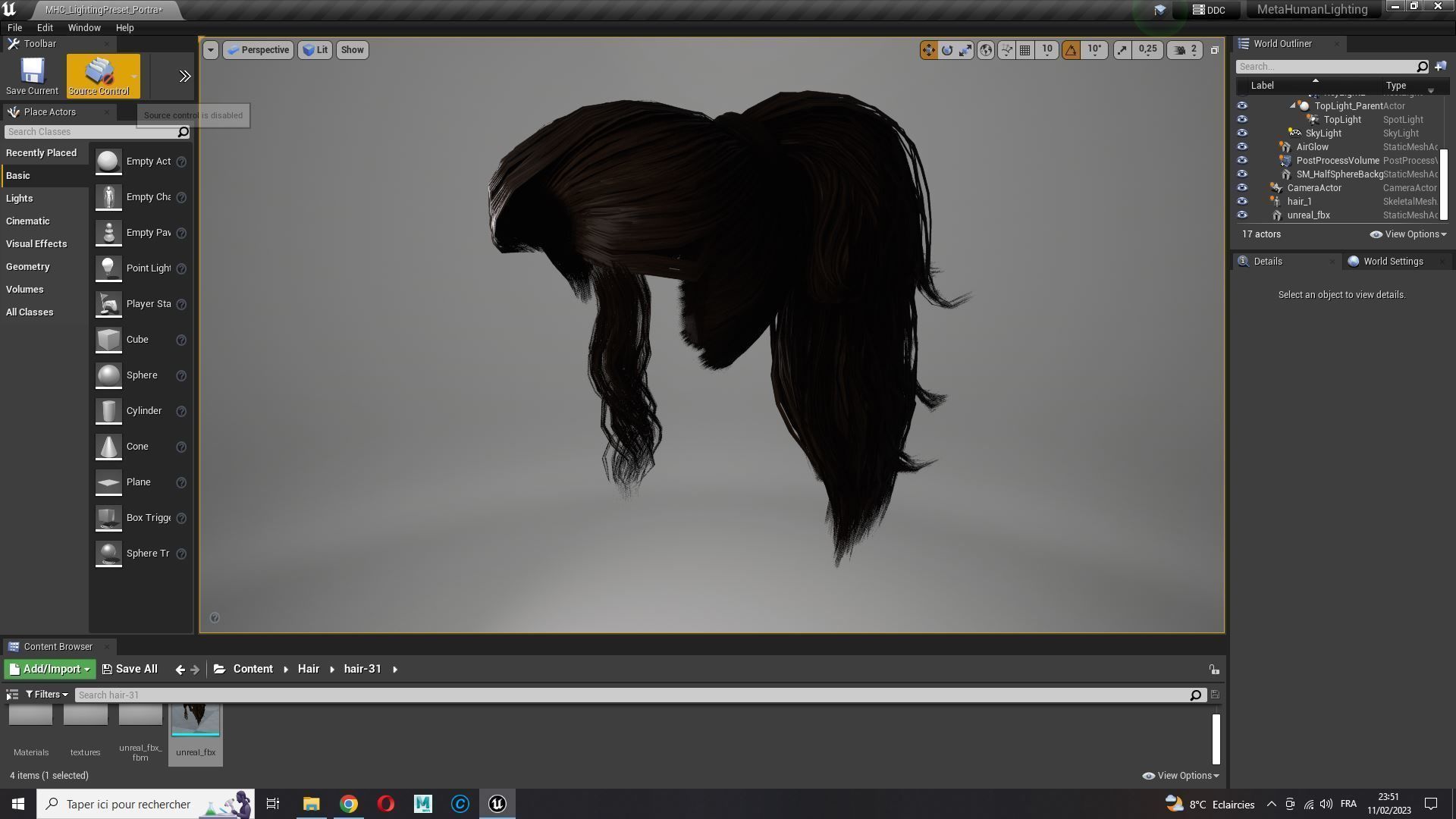 Realistic Female hair band Low-poly 3D model_22