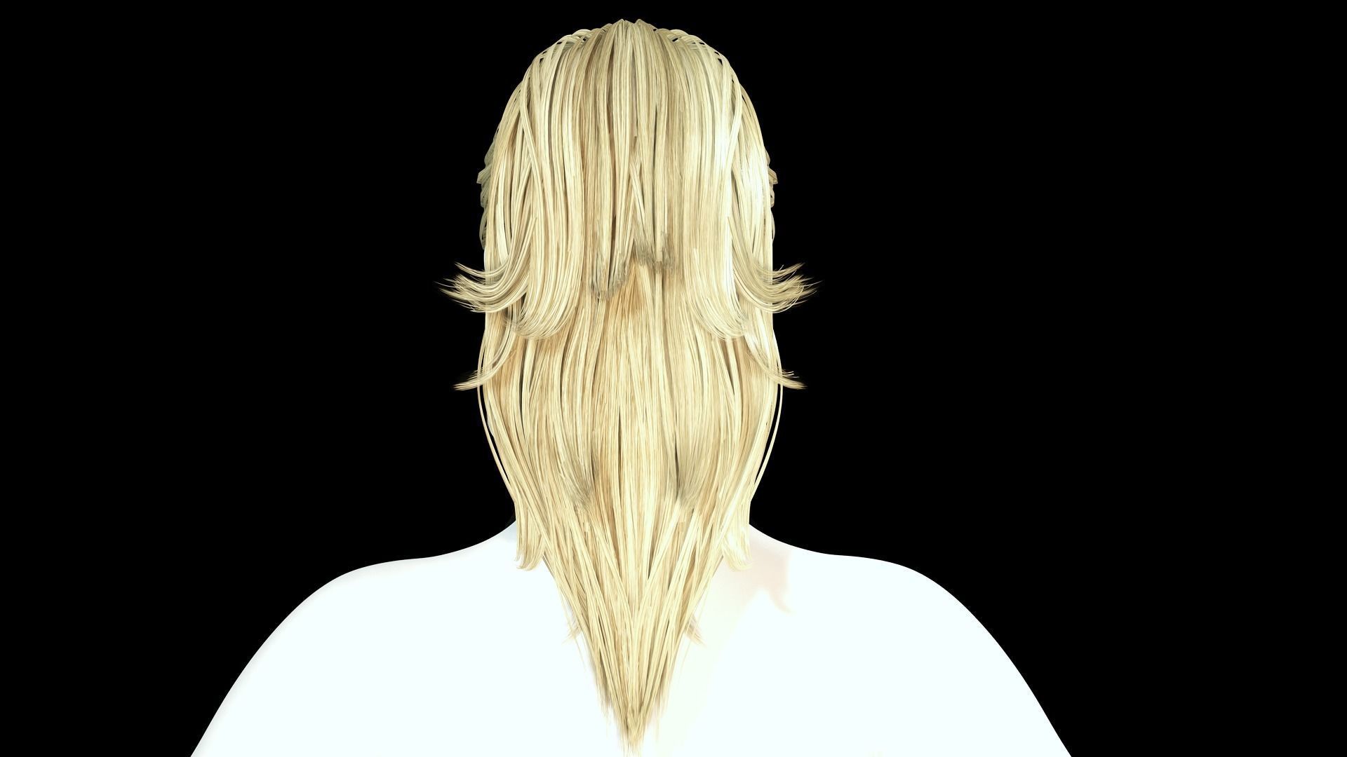 Realistic Female hair band Low-poly 3D model_6