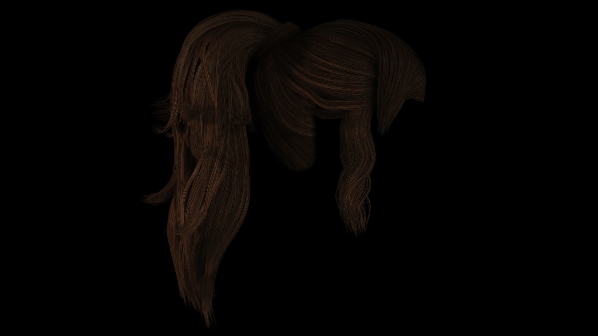 Realistic Female hair band Low-poly 3D model_10