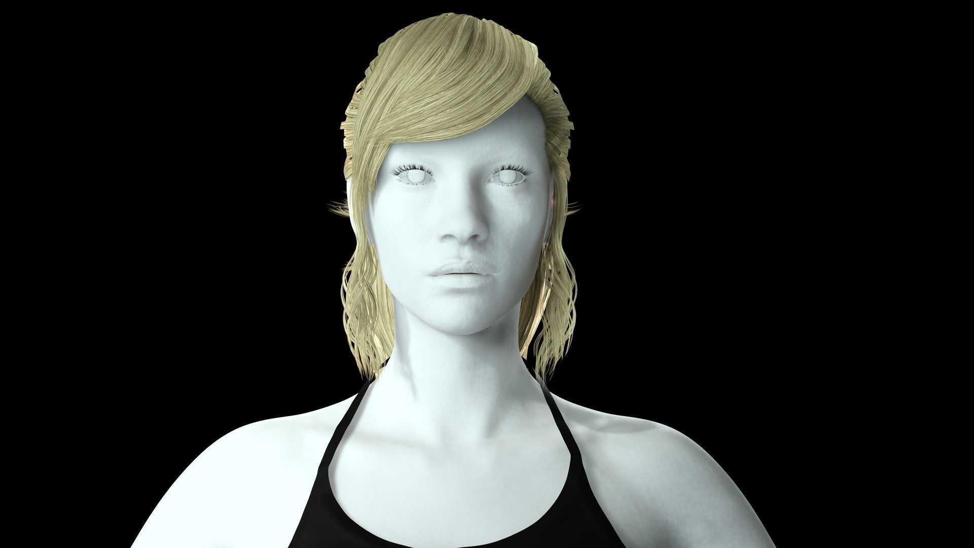 Realistic Female hair band Low-poly 3D model_2