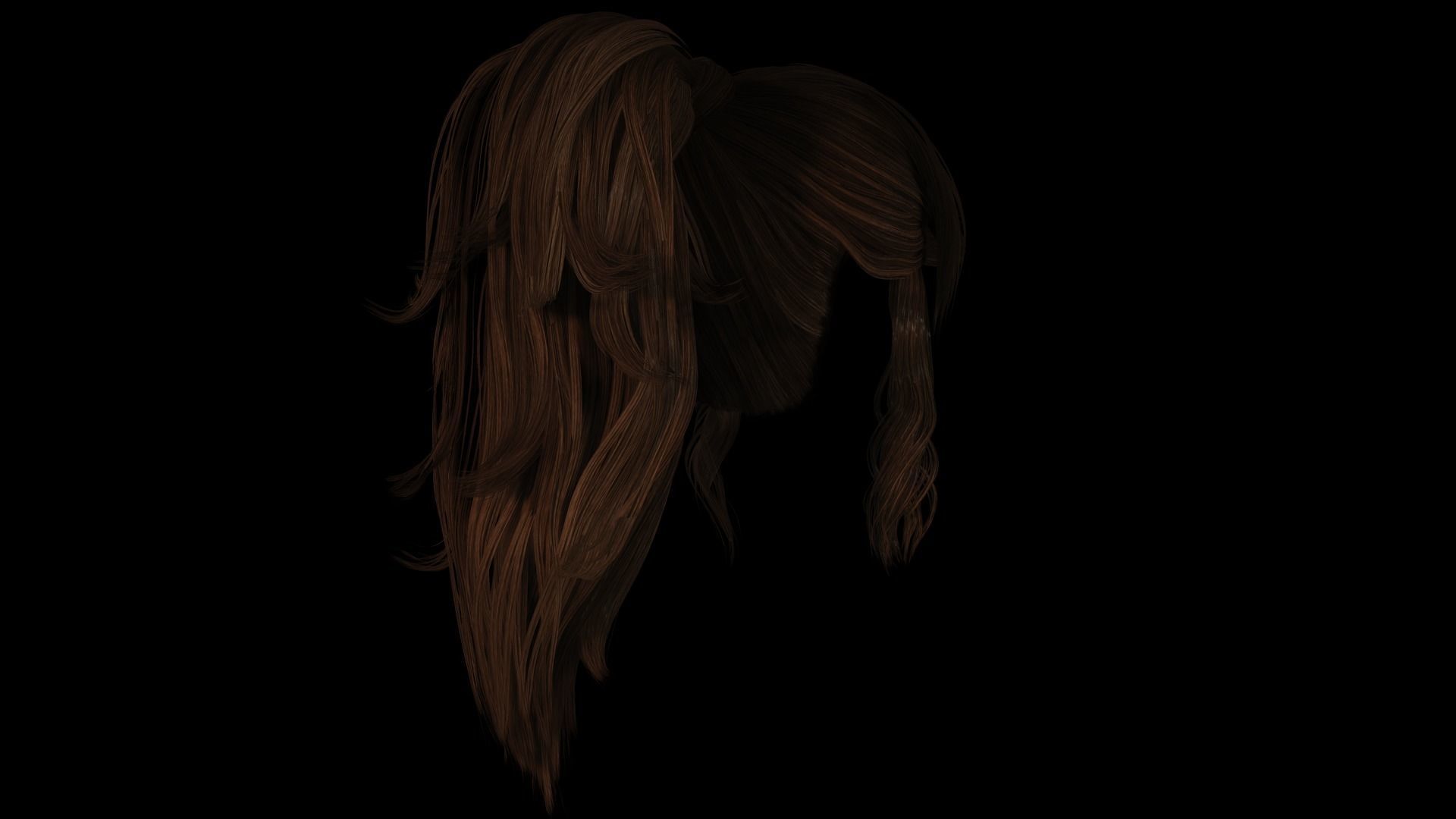 Realistic Female hair band Low-poly 3D model_11