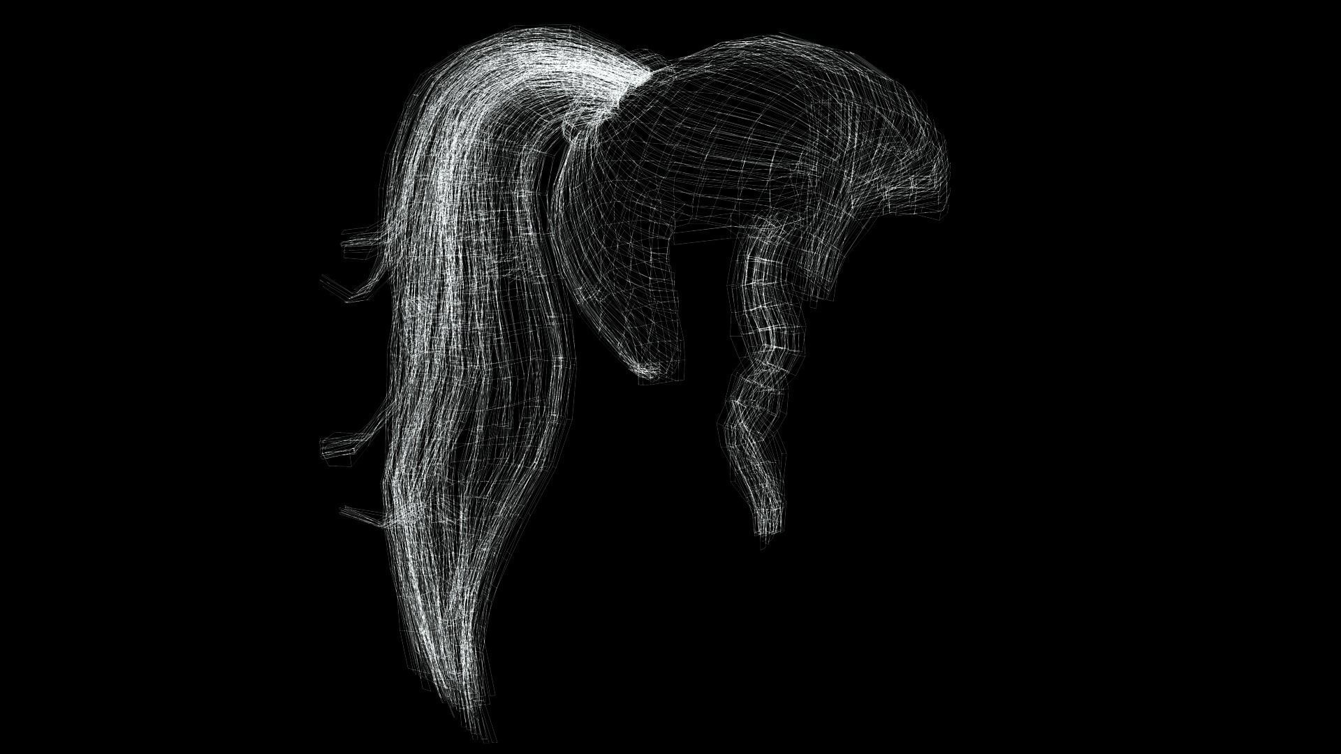 Realistic Female hair band Low-poly 3D model_13