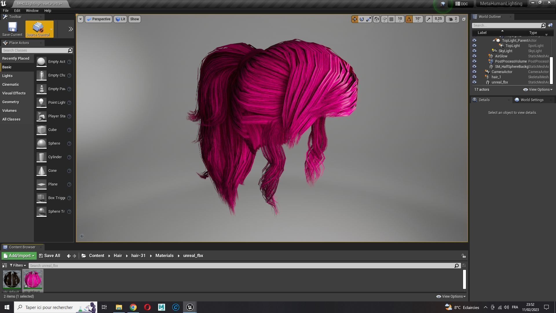 Realistic Female hair band Low-poly 3D model_23