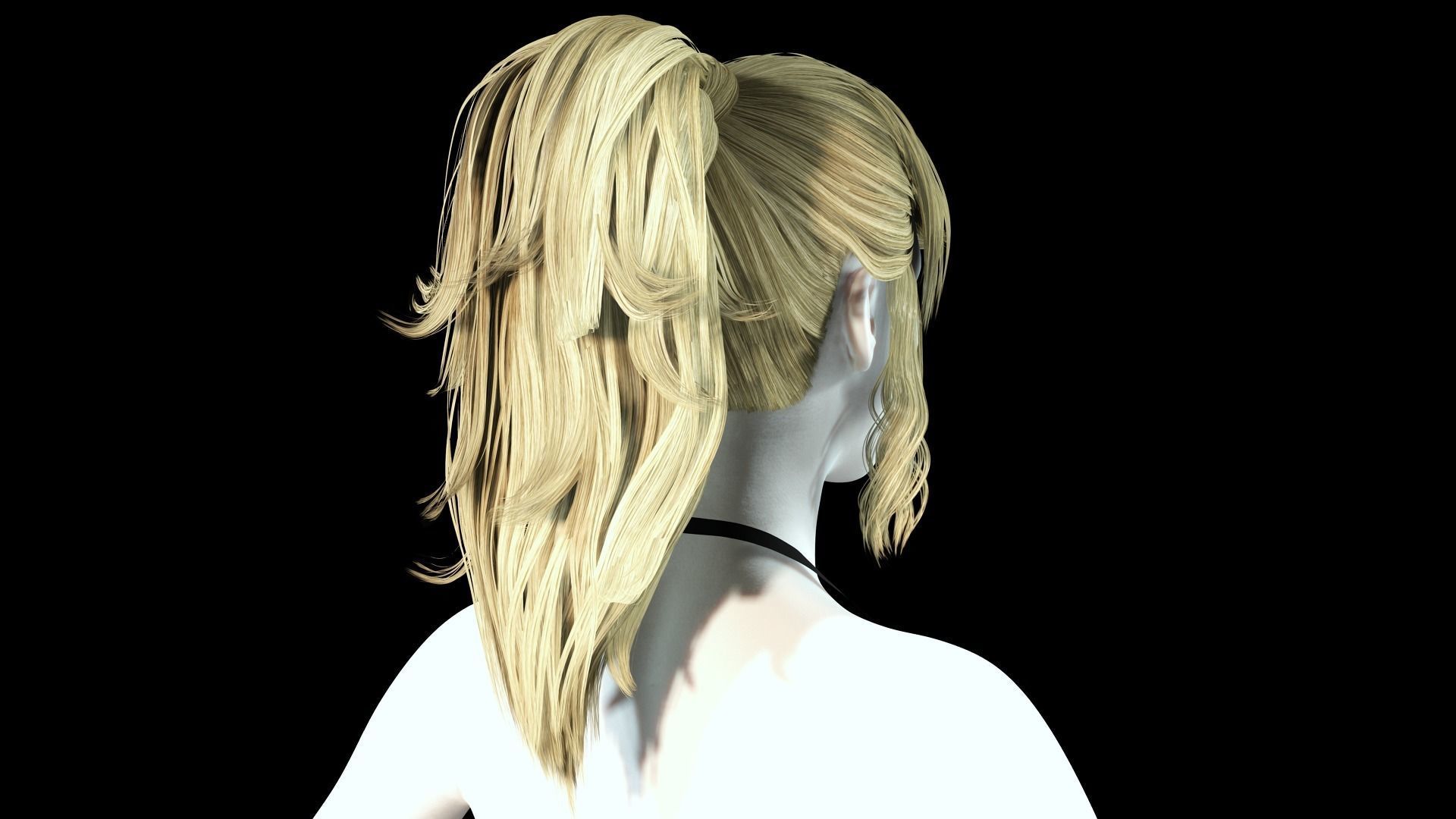 Realistic Female hair band Low-poly 3D model_5