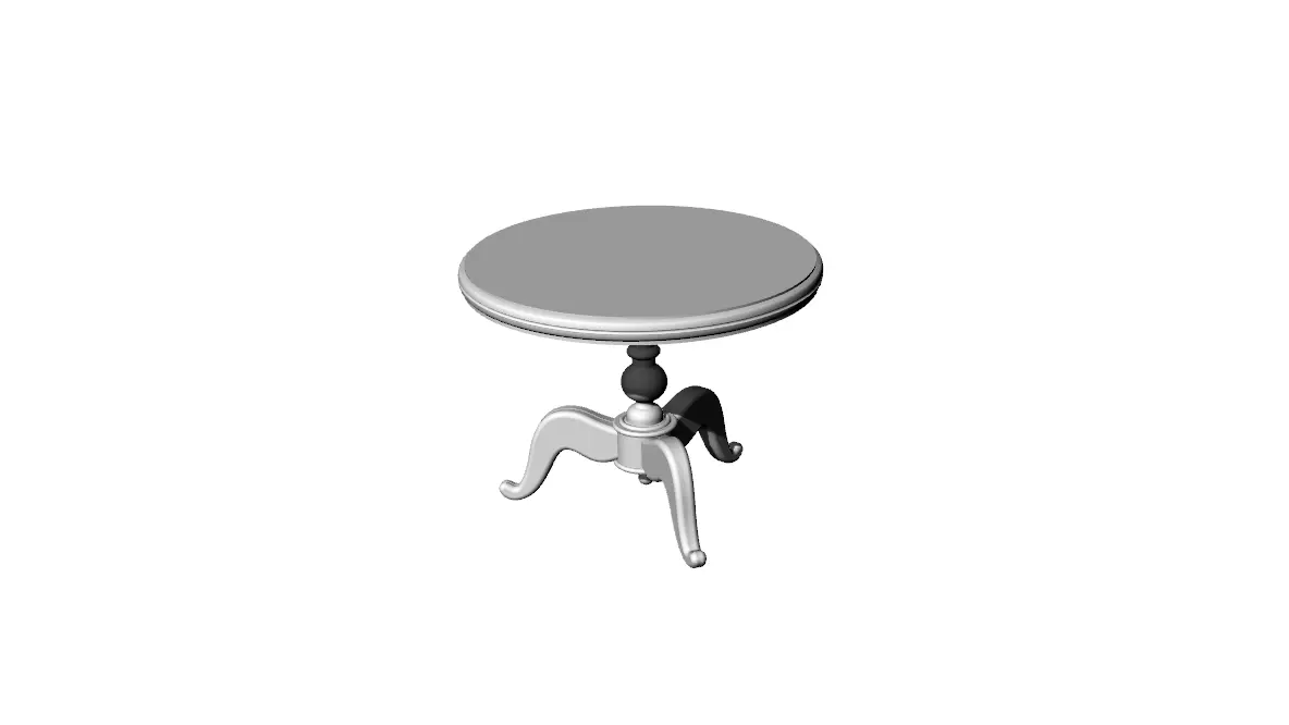 Dolls House Miniature Victorian Round Dining Table 12th Scale 3D print model_0