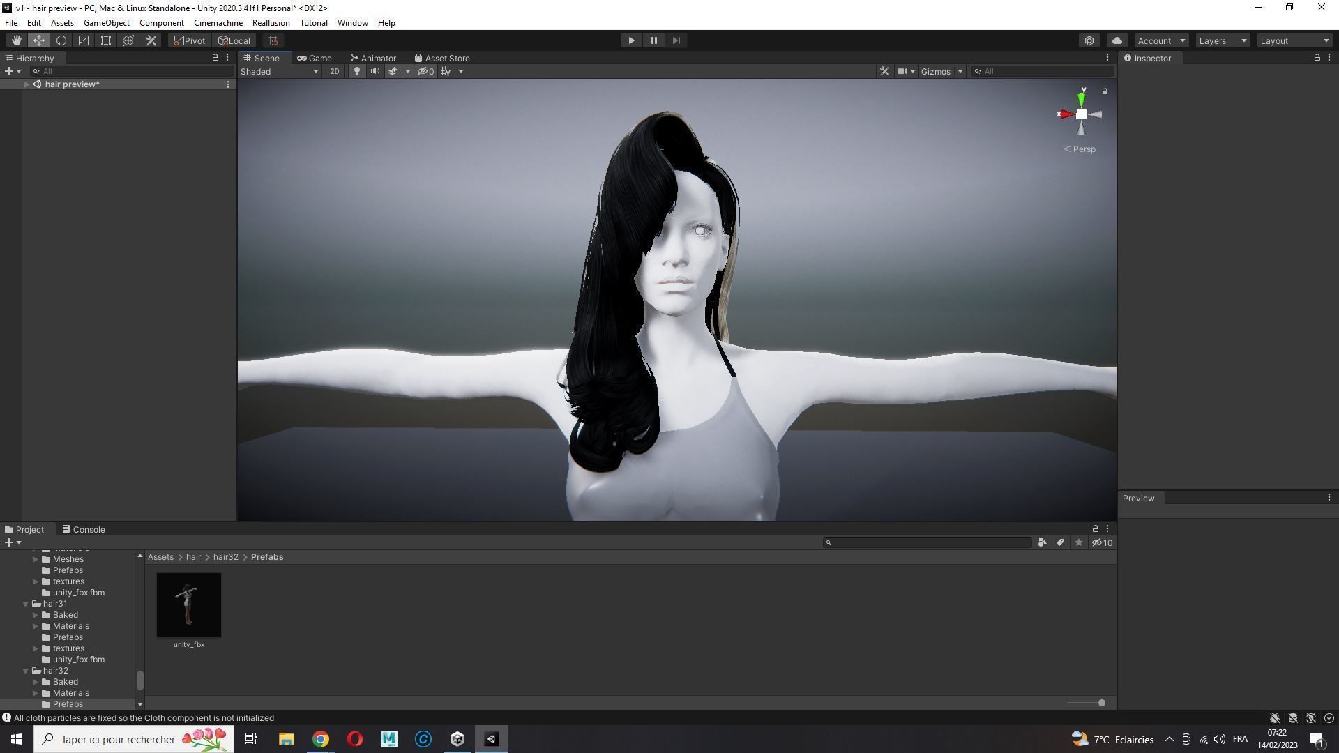 Realistic long hair female Low-poly 3D model_27