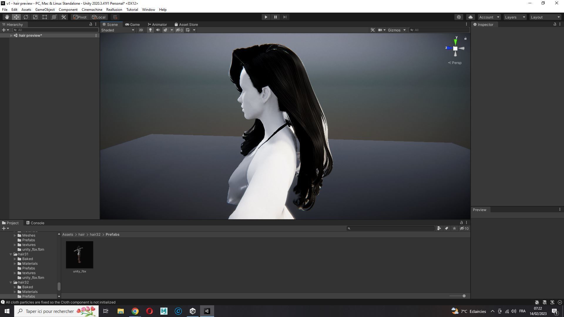 Realistic long hair female Low-poly 3D model_25