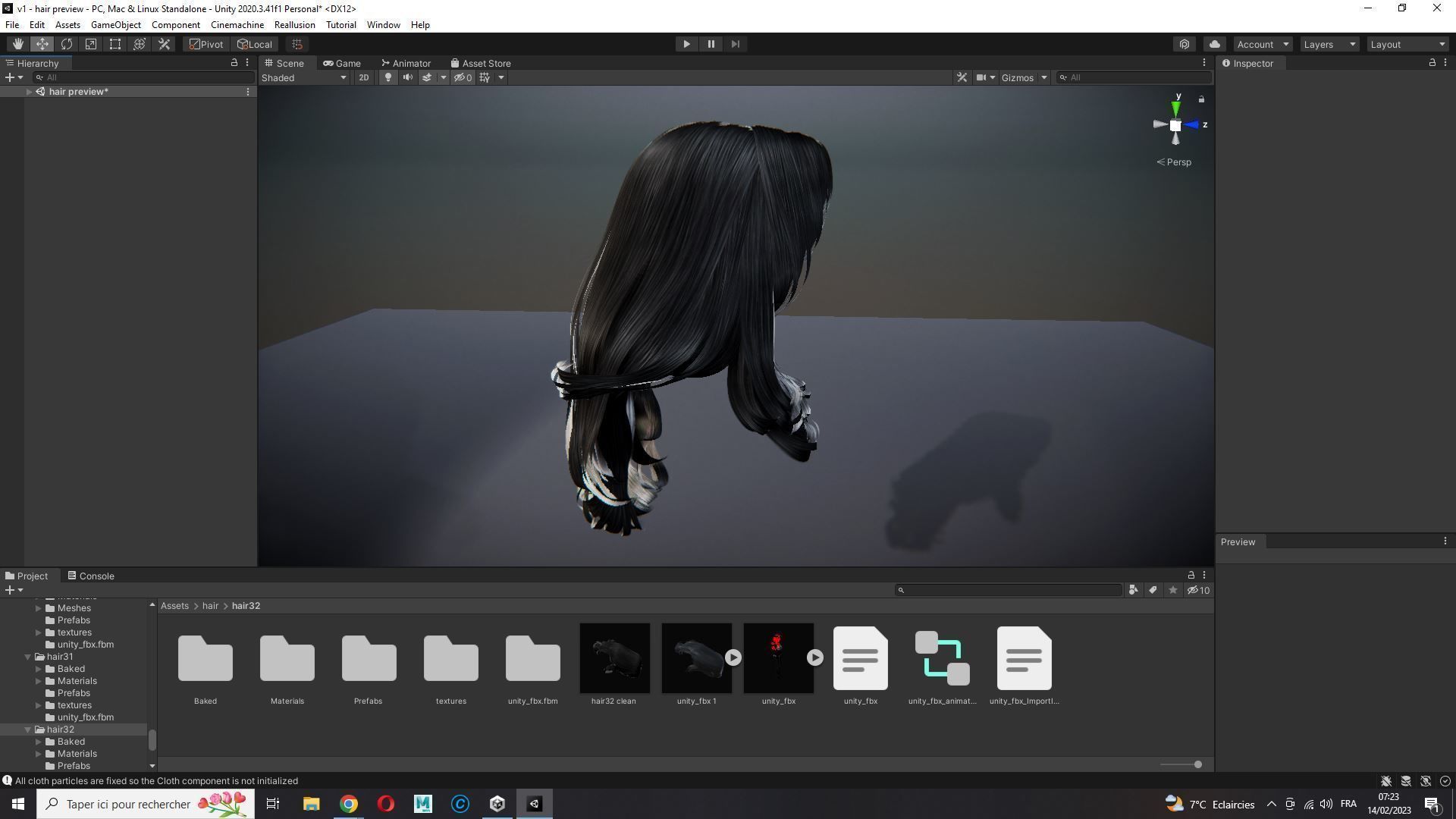 Realistic long hair female Low-poly 3D model_28