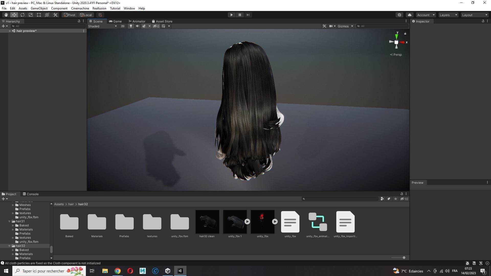 Realistic long hair female Low-poly 3D model_29